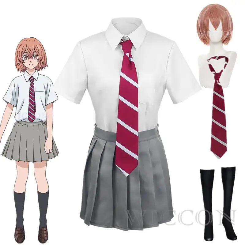 Костюм для косплея аниме Токио Tachibana Hinata, костюм для косплея JK, школьная юбка, носки, парик, одежда на Хэллоуин