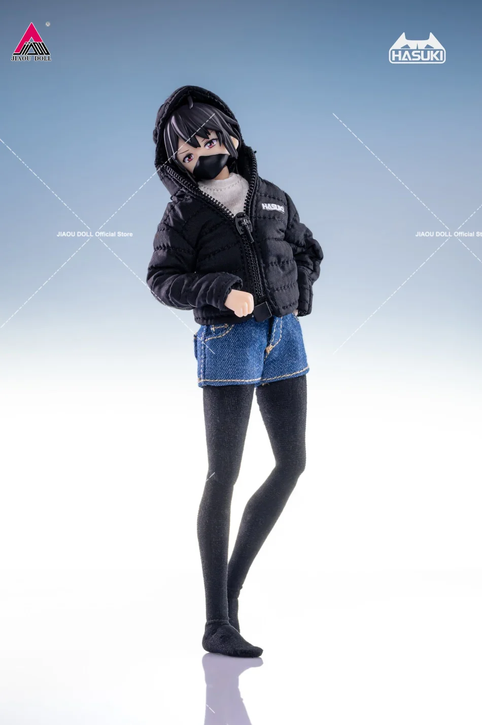 Фото HASUKI 1/12 Куртка ВВС CS008 Футболка Джинсовые шорты CS009 Пуховик Одежда Модель Подходит для 6-дюймовой женской фигурки солдата №5