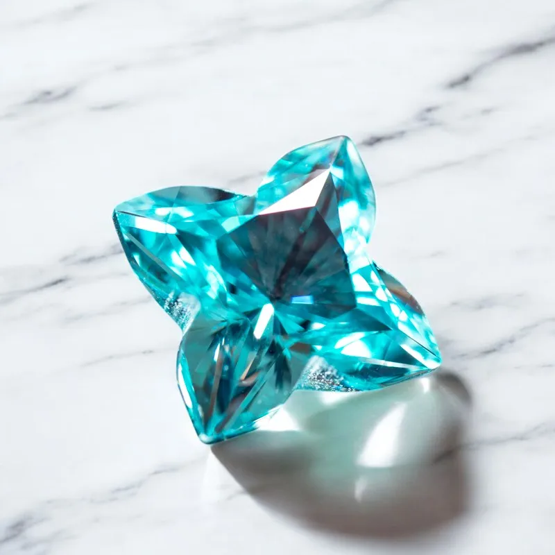 Фото Выращенный в лаборатории Paraiba неоновый синий цвет Quincunx VVS1 драгоценный камень для DIY подвески материалы для изготовления ювелирных изделий на выбор сертификат AGL №2