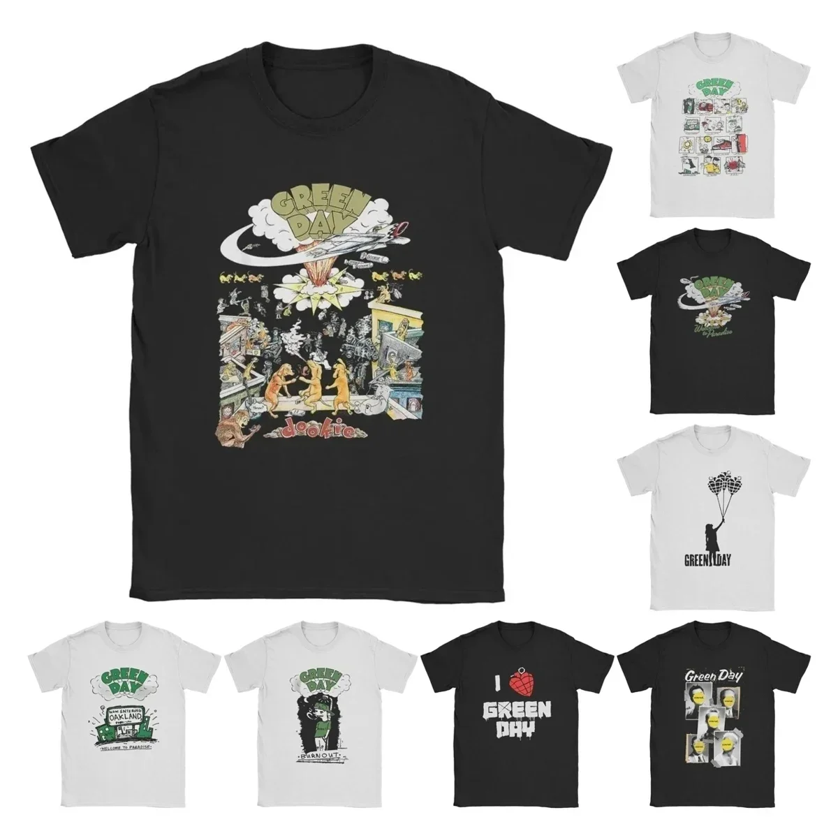 Футболка Green Days Dookie Scene, мужские модные футболки из чистого хлопка, модные футболки с круглым вырезом, Harajuku, хип-хоп, подарочные футболки для фанатов, футболки с коротким рукавом
