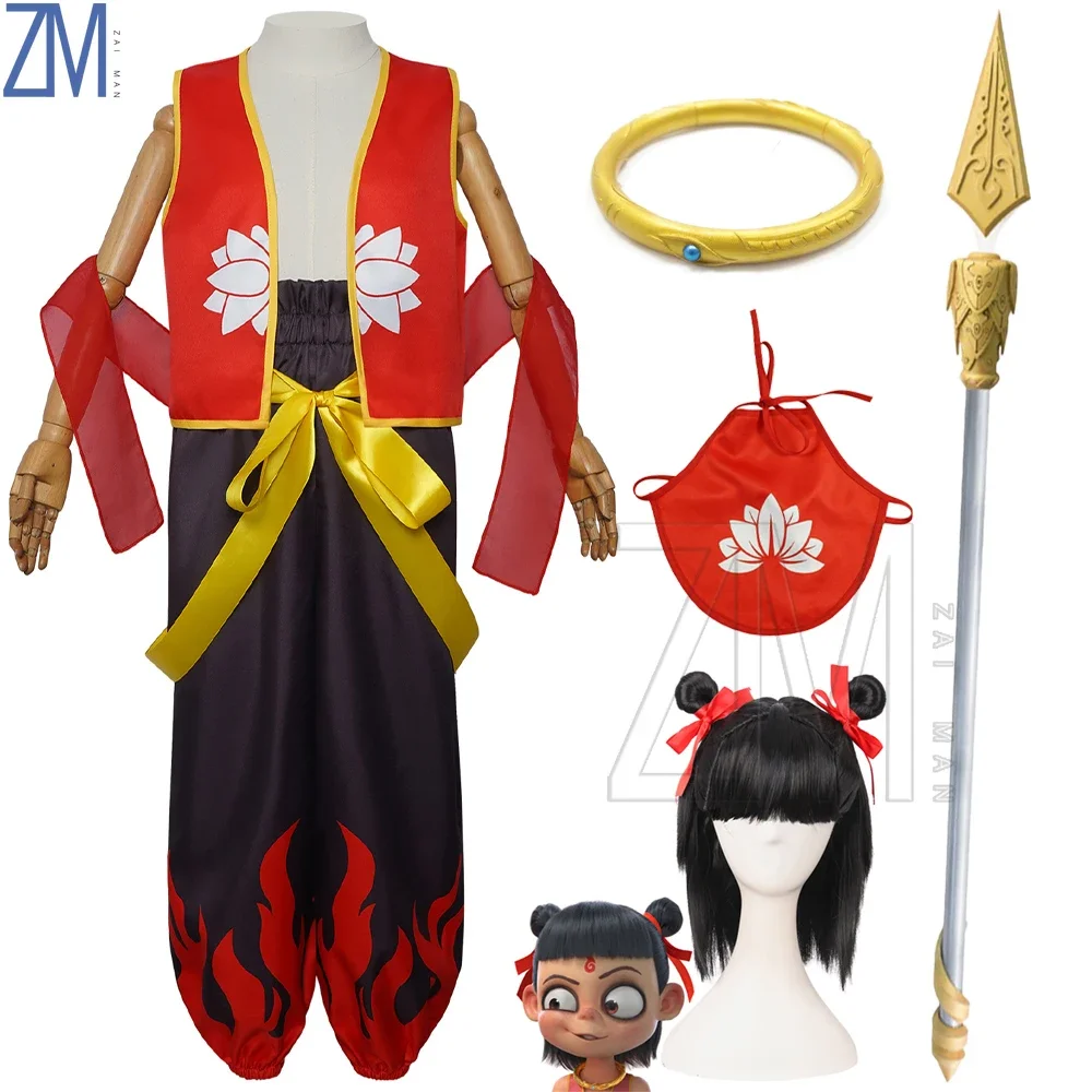 Китайский фильм Nezha Demon костюмы для косплея Ne Zha костюмы Quick Biu Biu Biu одежда одинаковые аниме одежда Хэллоуин для женщин и мужчин Костюмы для косплея