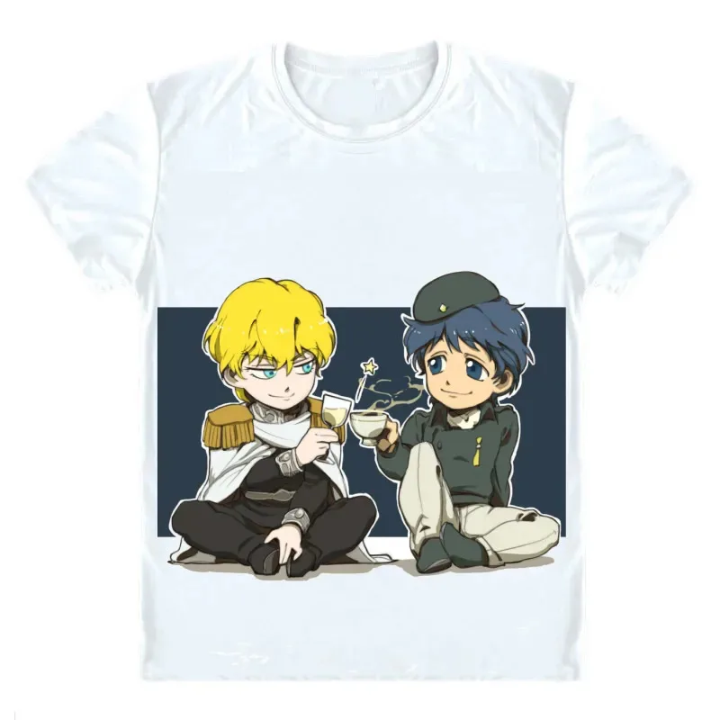 Футболка с крутым принтом аниме Ginga Eiyuu Densetsu, мульти-стиль, короткие рубашки Legend of the Galactic Heroes, рубашки для косплея Wen-li Yang