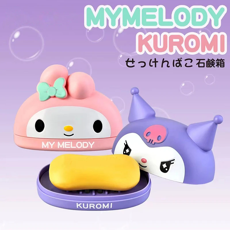 Kawaii Sanrio Hello Kitty мыльница Kuromi My Melody мыльница нескользящий слив для путешествий дома ванная комната мыльница