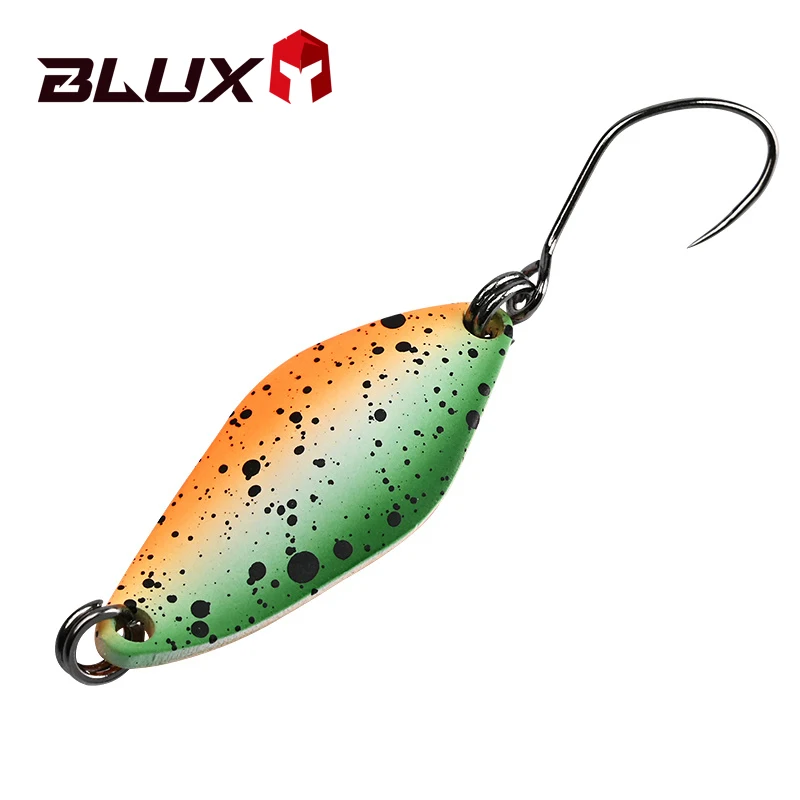 Рыболовная приманка BLUX 2,4 г, мини-металлическая ложка для форели, красочная латунная медная приманка, снасти для пресноводного потока для окуня, лосося