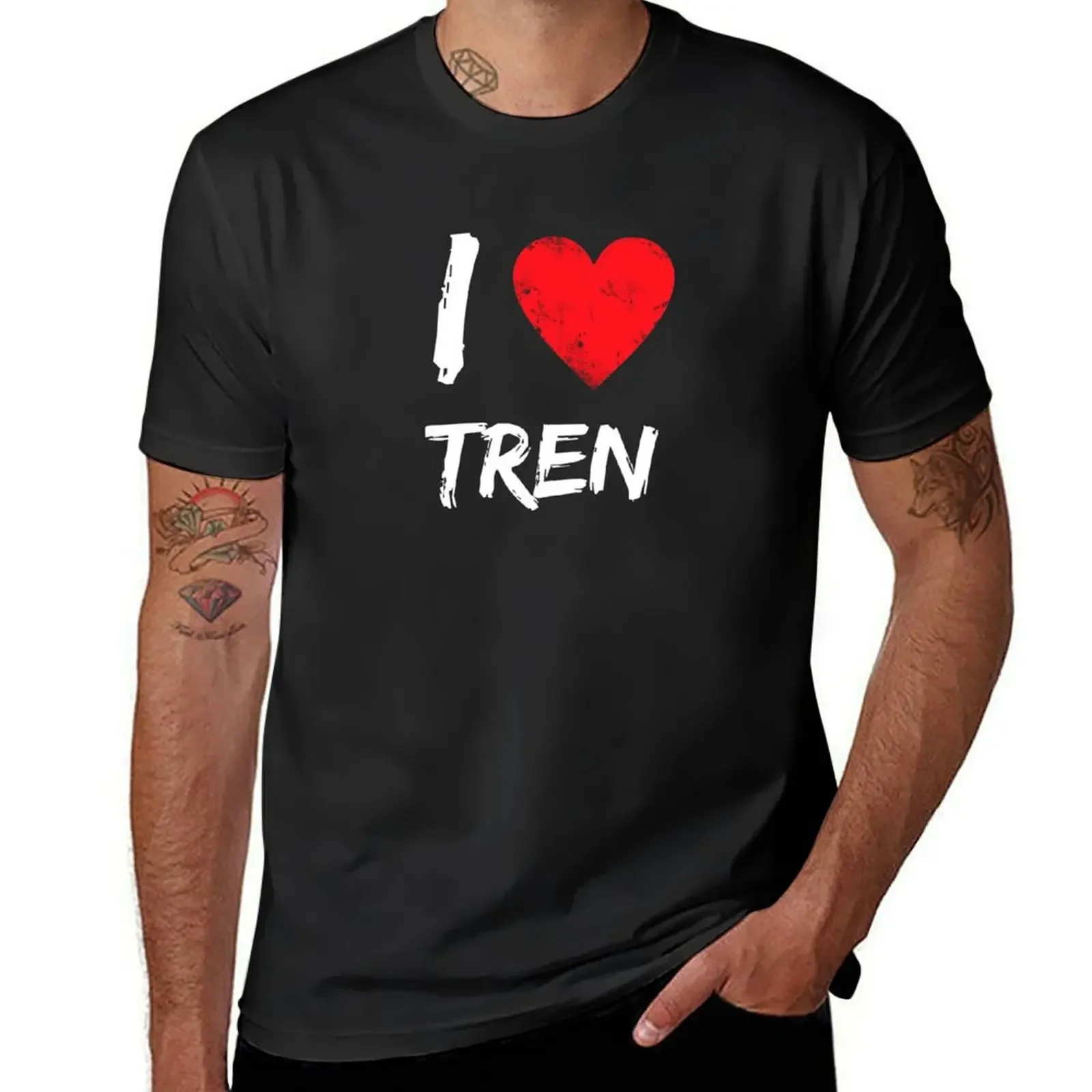 Мужская футболка с надписью «I Love Tren»