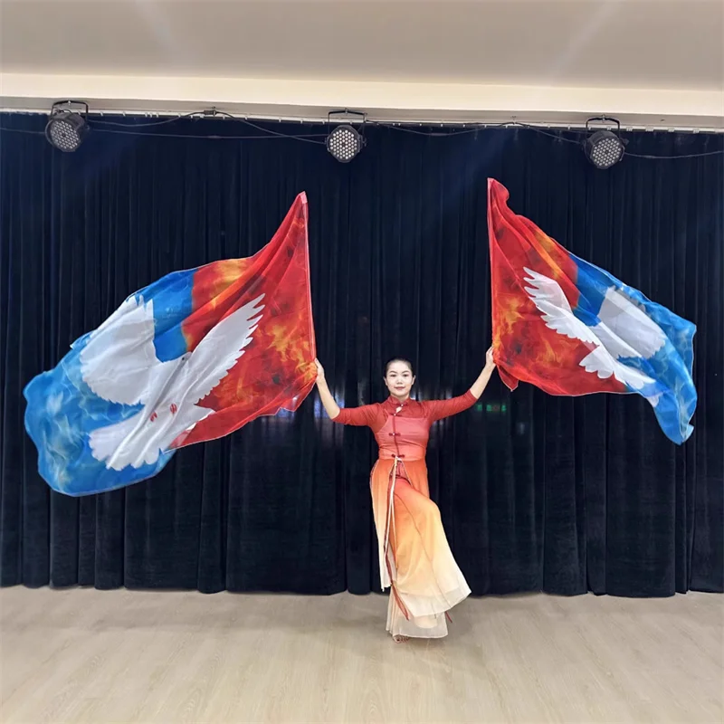 Флаги поклонения для церковного набора с 2 гибкими стержнями Хвала Танцевальное поклонение Banderas De Danza Кристиана (голуби) Практическое выступление