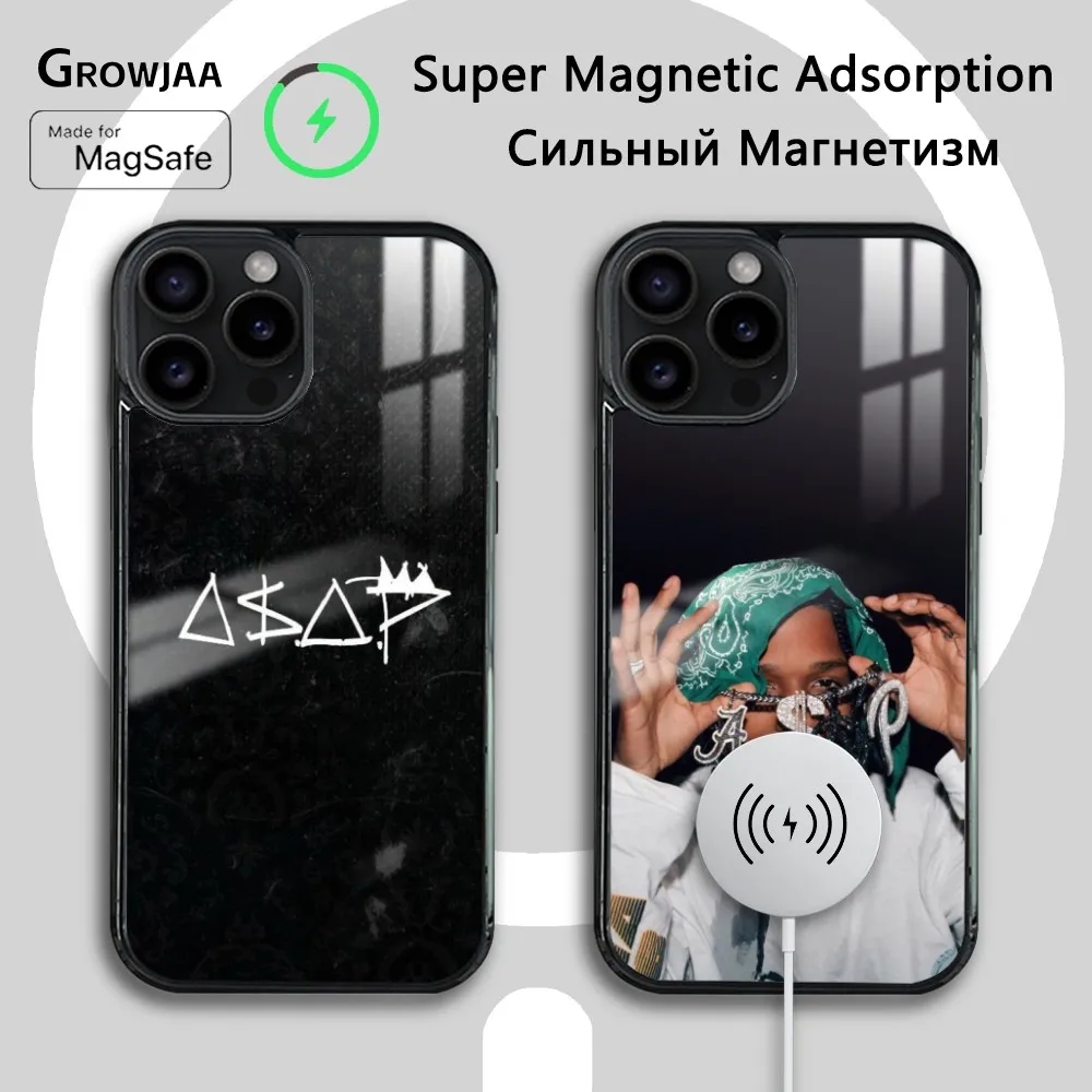 Фото Чехол для телефона A $APS R-Rocky A-ASAP для iPhone 16, 15, 14, 13, 12, 11 Pro Max Plus Mini Magsafe Mirror, беспроводной магнитный чехол №2