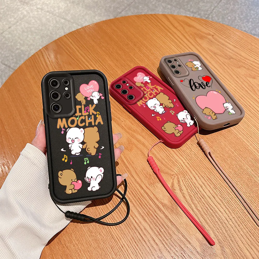 Милый мультяшный чехол с пандой для телефона Dudu Bubu для Huawei P20 P30 P40 P50 Mate 20 30 40 Pro Nova 7 9 10 SE, мягкий чехол с ремешком на руку (art.: 3920c60b54591) - 3920c60b54591