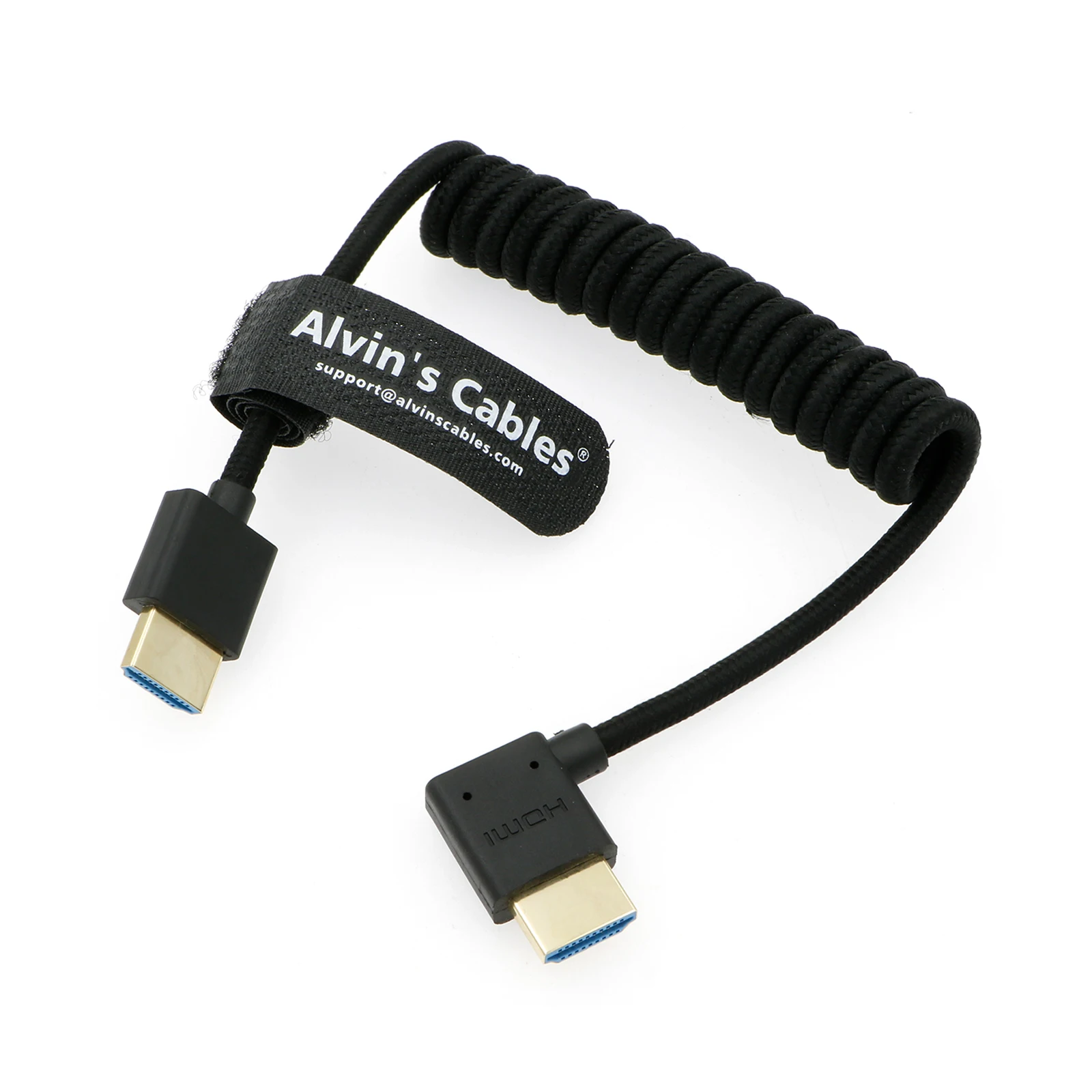 Высокоскоростной плетеный спиральный кабель HDMI 8K 2.1 от прямого до прямого угла для Atomos Ninja V, Portkeys BM5, для монитора Feelworld