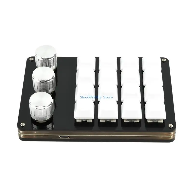 Y3nc ​​16keys Macropad с 3 -ручки программирования клавиатуры для редактирования игрового видео
