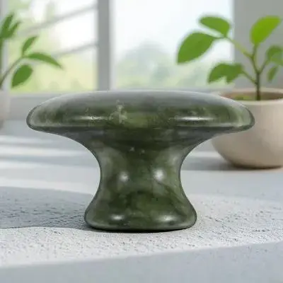Фото Mushroom Shape Stone Gua Sha Tool Sturdy Xiuyan Jade Hot Rocks Body Spa Инструмент для массажа спины Эргономичный дизайн для лица и тела №2