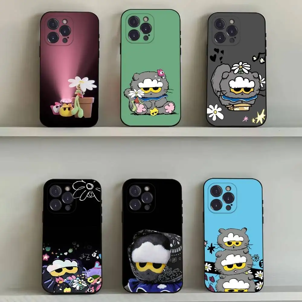 Милый чехол для телефона Zo-friend для iPhone 16,15,14,13,12,11,Pro,Max,Plus,X,XS,SE4,E,Mini,мягкий черный чехол