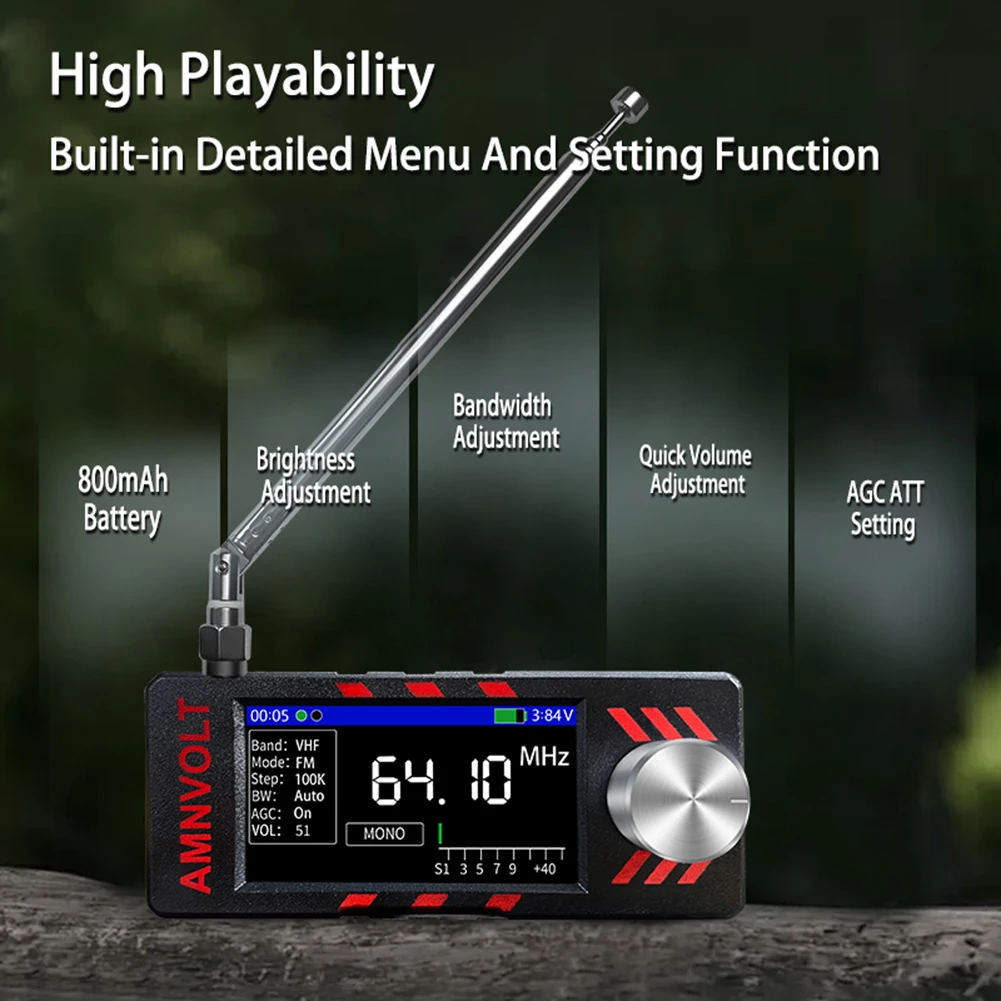 Фото Модернизированный V3S AMNVOLT Mini SI4732 D S P Радиоприемник FM AM SSB LSB USB полнодиапазонный карманный радиоприемник с усилителем для наушников Hi-Z №4