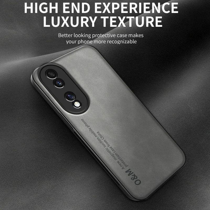 Фото Для Honor 70 Чехол для Skin Feel Противоударный матовый кожаный чехол Мягкая задняя крышка Funda для Honor 70 №5