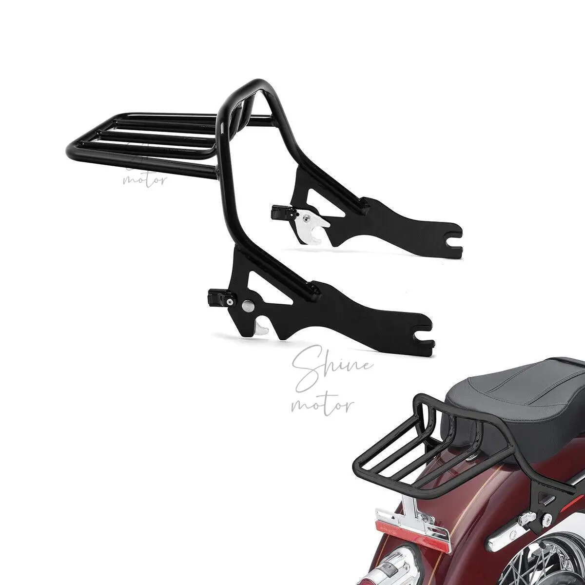 Фото Подходит для Harley Softail FXFB 2018-2019 FXFBS 2018-23, глянцевое черное крепление на багажник №3
