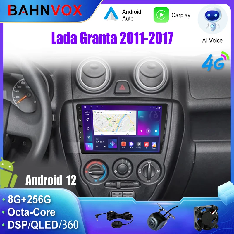 9 дюймов Android 12.0 автомобильный радиоприемник для Lada Granta 2011-2017 GPS-навигация мультимедийный плеер Carplay стерео головное устройство