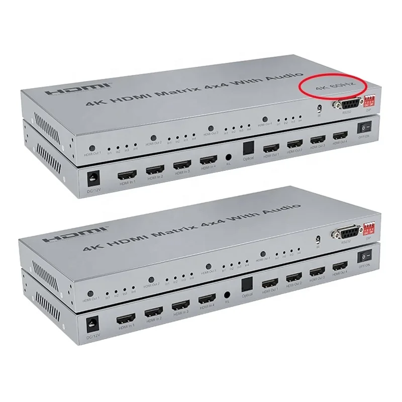 Xput Model Ultra HD 4K 60 Гц 30 Гц 2,0 HDMI-переключатель 4 в 4 выхода 4x4 Матричный HDMI-переключатель Разветвитель V2.0 с ИК-дисплеем RS232 Audio Extractor