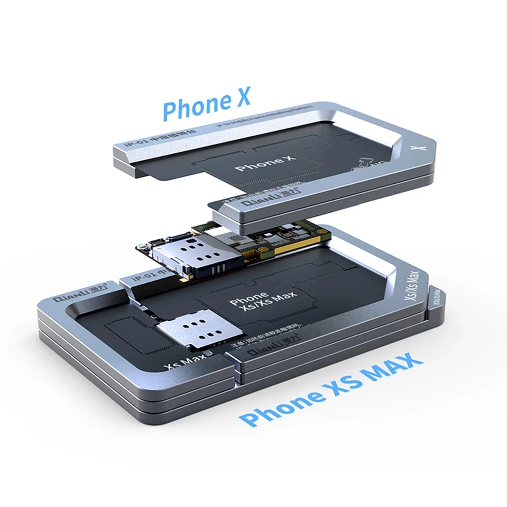 Фото Металлический трафарет Qianli BGA для реболлинга платформы для iPhone X XS MAX 11 Pro Материнская плата Средний Слой Посадка оловянный шаблон для пайки №4