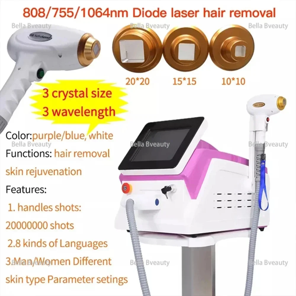 2024 TUV Medis Berser София CE 808 Нм 755 1064 нм Диодный лазер Предварительный лазер Penghilang Hairpin Laser Alexandrite для изменения Penghilan
