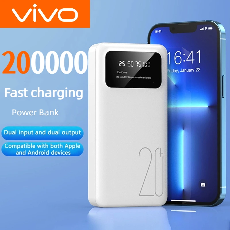 VIVO Power Bank 20000 мАч автономный кабель быстрая зарядка мини-мобильный телефон подарок мобильный источник питания для телефона