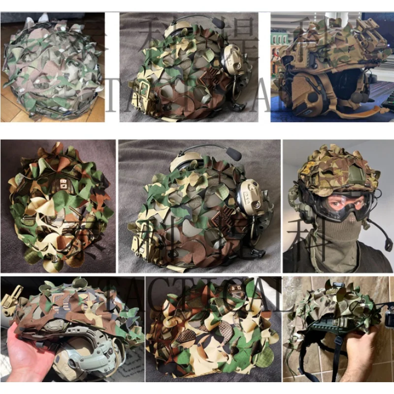 Тактическая 3D двусторонняя камуфляжная полоса «сделай сам», 15 шт./Лазерная вырезка, Тактический Быстрый Чехол для шлема, камуфляжная ткань для шлема