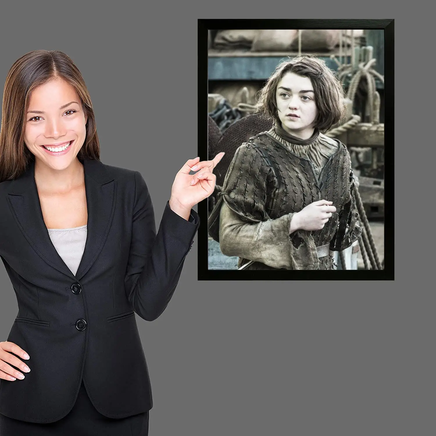 Фото Arya Stark Game Role Холст Художественный постер, настенная художественная картина с принтом, современные семейные постеры для декора спальни, декоративная живопись №4