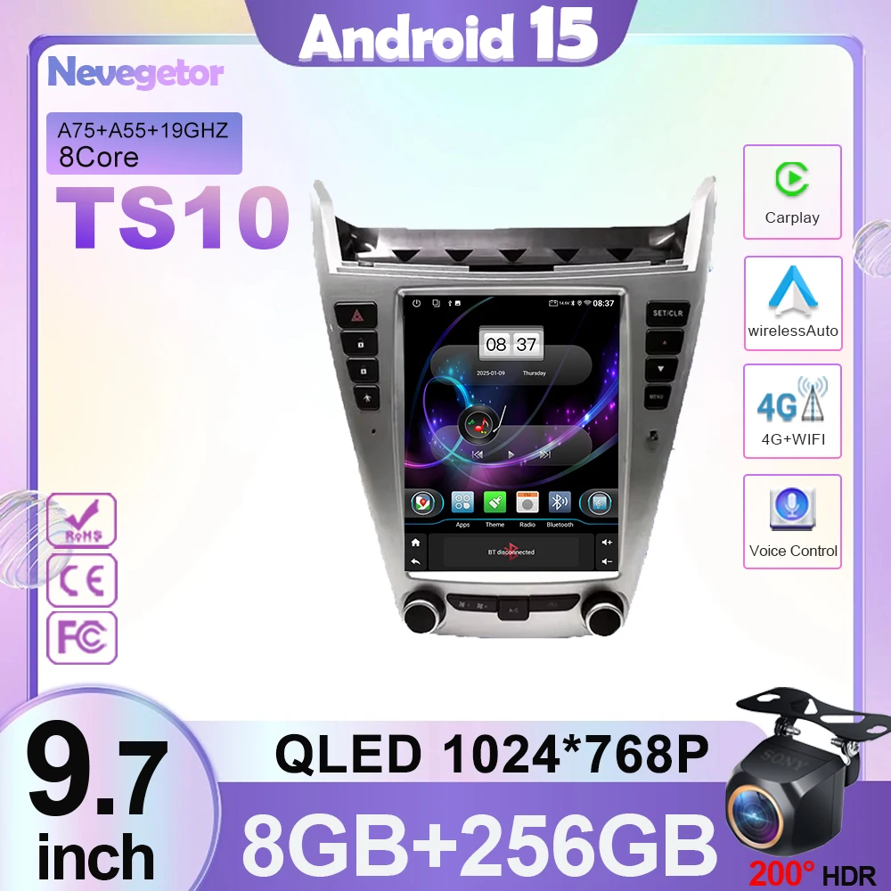 Автомобильная радиостанция с Android15 9,7 дюйма для Chevrolet Equinox Explorer 2010 2011 2012 2013 2014 2015 2016, мультимедийный плеер с GPS High-performance