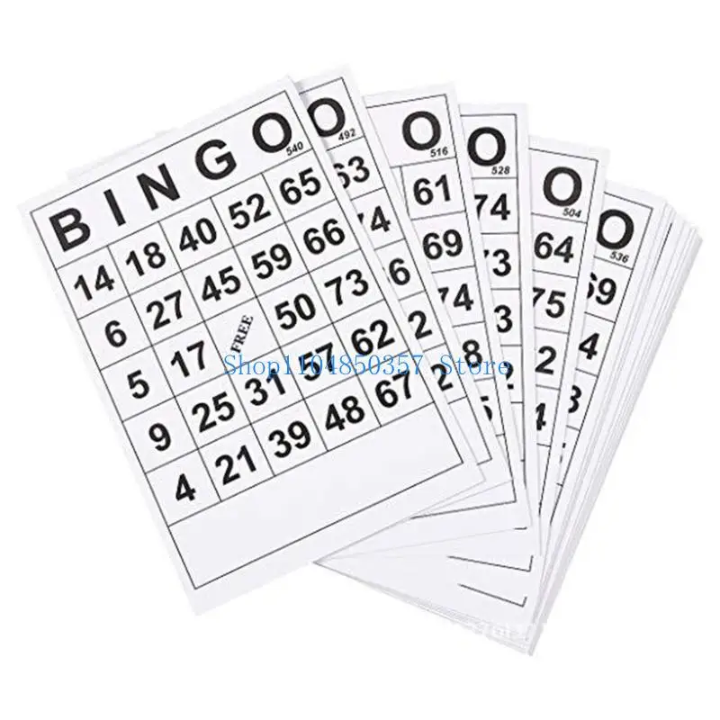 Фото 60 шт. игровые карты Bingos с уникальным номером, неповторяющиеся семейные игровые карты Bingos, одноразовые карточки для настольных игр для вечеринок №2