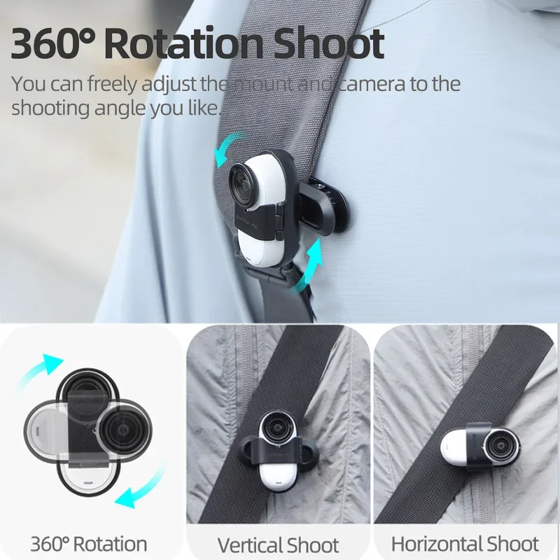 Вращающийся на 360 градусов зажим для рюкзака для Insta360 GO 3S/GO 3, быстросъемная бейсбольная кепка, зажим для шеи, браслет для GO 3S Camere