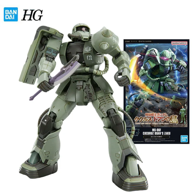 Bandai GUNDAM оригинальная модель HG серии 1/144, Модель для сборки Zaku Доан, Коллекционная модель, подарок для детей