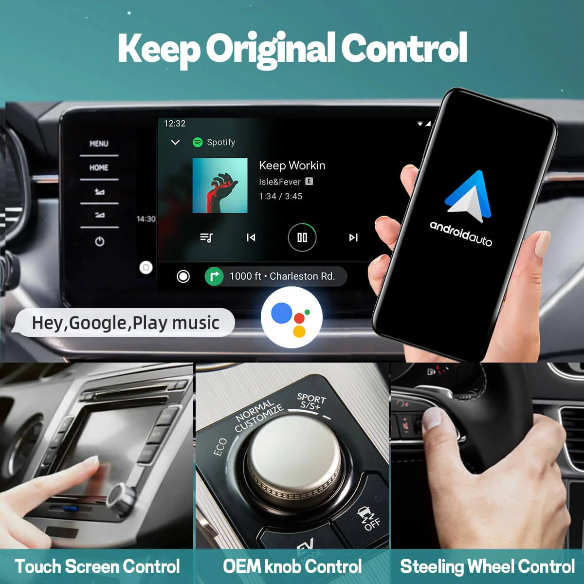 Фото OTTOCAST A2Air беспроводной Android автоматический адаптер проводной к беспроводному USB-ключу NFC-соединение для Audi Porsche Benz VS Volvo Toyota №3