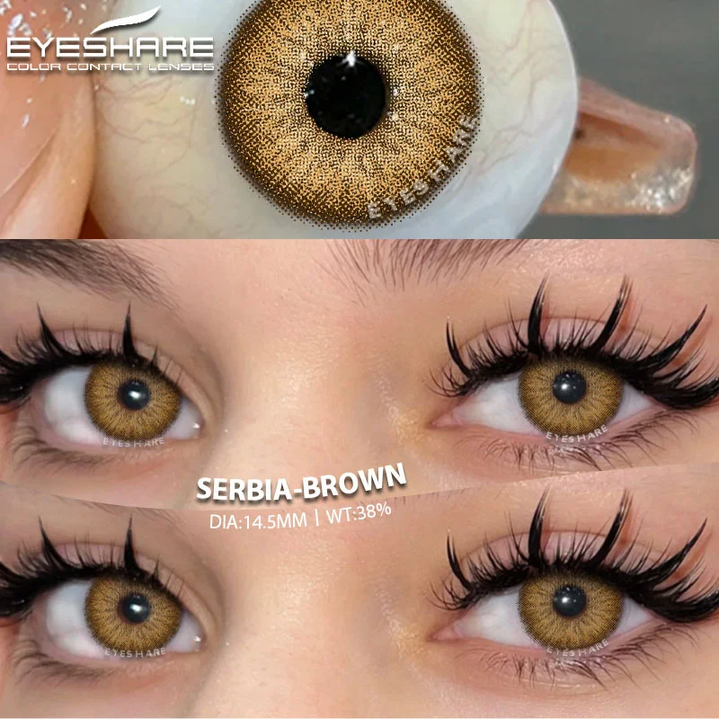 Фото Цветные линзы EYESHARE для глаз 1 пара/2 шт. цветные контактные линзы зеленые линзы синие контакты для глаз Косметические серые линзы для учеников на год №4