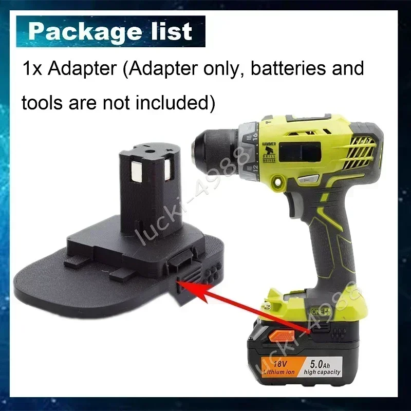 Фото Адаптер-переходник для аккумулятора AEG RIDGID 18 В, конвертер для аккумулятора Ryobi ONE + 18 В, адаптер для разъема электроинструмента (без аккумулятора) №5