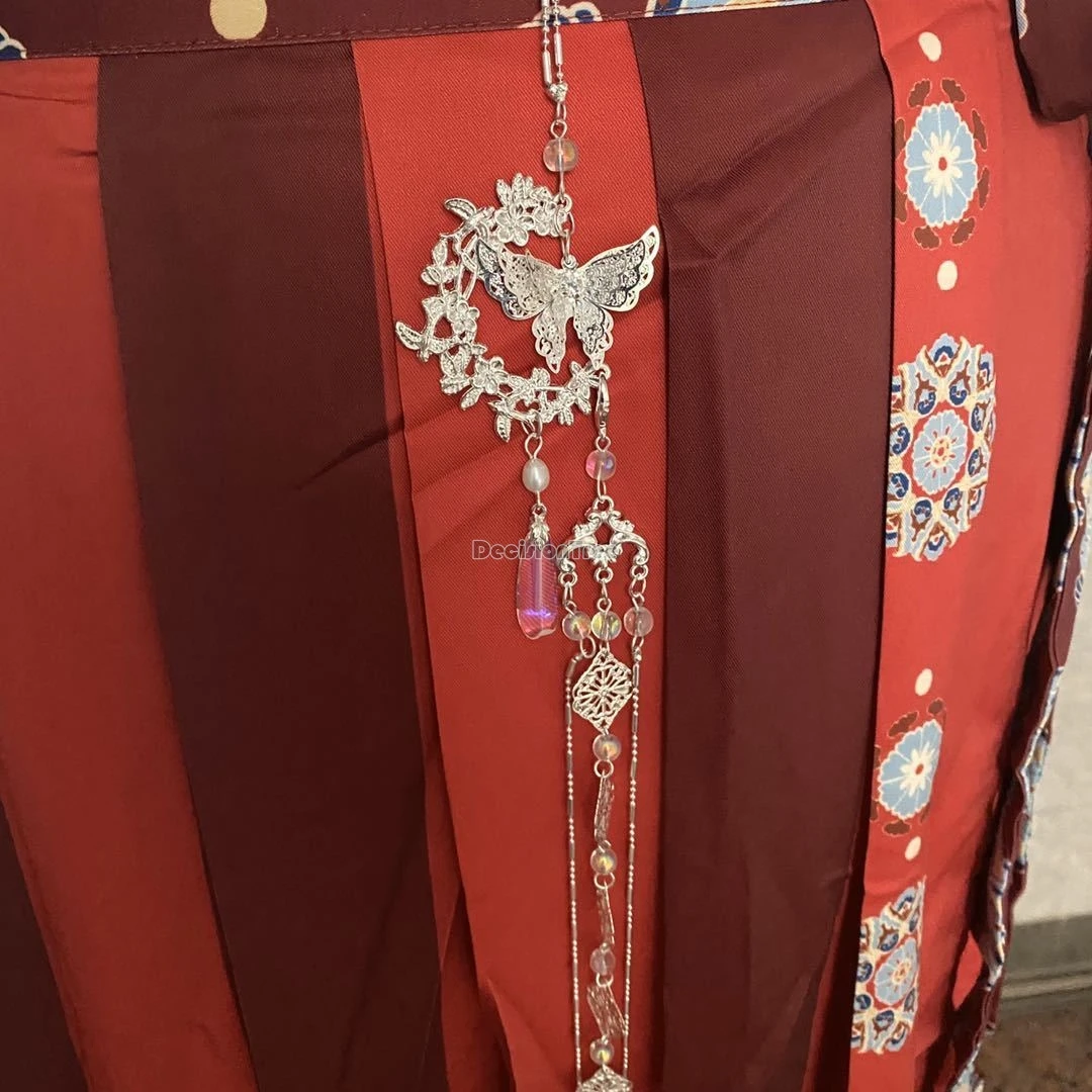 Фото 2024 ручной компактный воротник с цепочкой hanfu, аксессуары в китайском стиле, великолепная Длинная подвеска с кисточкой №2