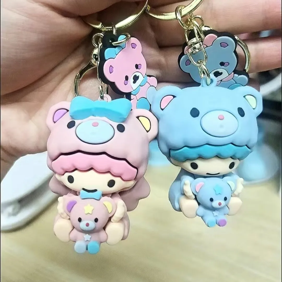 Брелок Sanrio Kawaii Kuromi Cinnamoroll, маленькие двойные звезды, новинка, модная подвеска в виде сумки для девочек, детские игрушки, подарок на день рождения