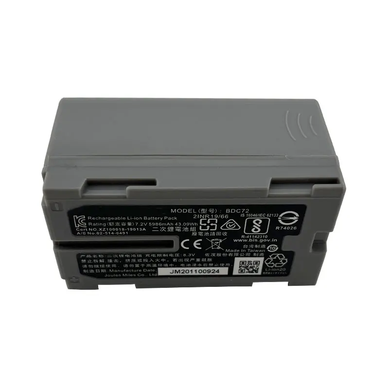 Фото 5 шт. BDC72 аккумулятор для Top-con GM-52 OS/ES FX101 тахеометр, литий-ионный аккумулятор 7,2 В, 5986 мАч, аккумулятор для инструментов №5