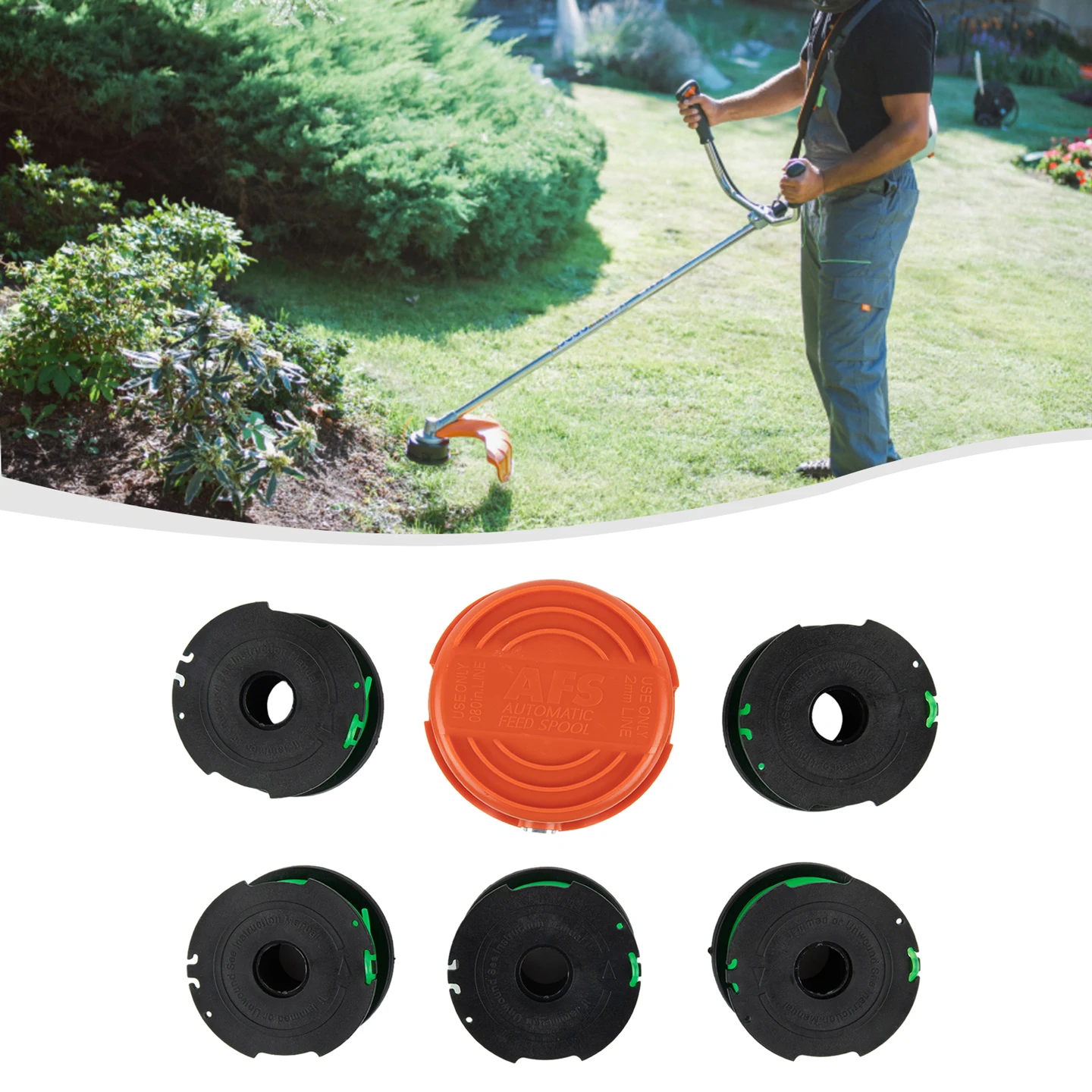 Фото Высокоточная Инженерная катушка триммера + крышка для Black & Decker GL7033 GL8033 GL9035, 6 шт. в упаковке, превосходное качество №5