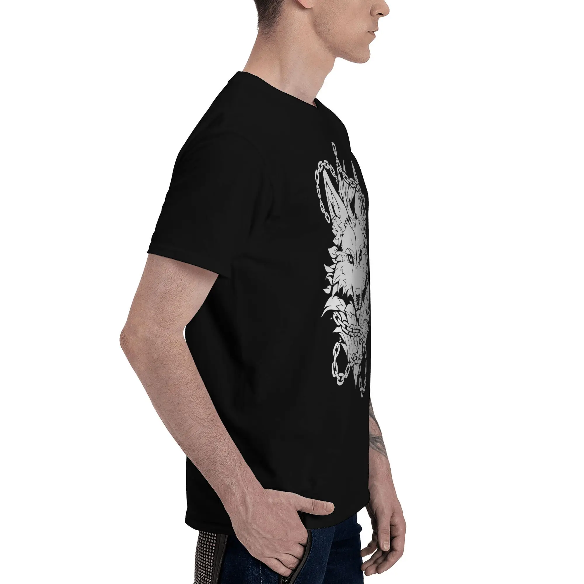 Фото Darc Wolves Sport New Arrival T Shirts Men Women Wolf & Chains Pure Cotton  Tee Shirt Clothing DM019 №3