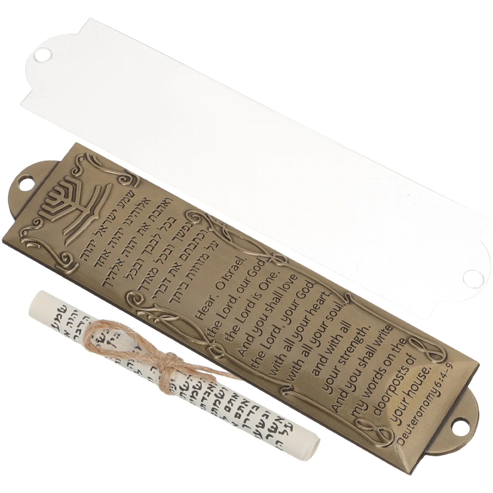 Religious Holy Scroll Decorative Mezuzah Detailed Ornament House Vintage Office Decoration Symbols Judaica Metal