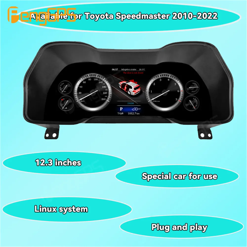 Для Toyota 4runner 2010 2022 Автомобильный цифровой прибор кластер ЖК-приборная панель автомобильный измеритель 12,3 дюймовый ЖК-экран кабина обновление