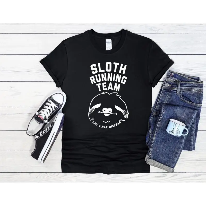 Sloth Running Team Let`s Nap Мужчины Женщины Унисекс Толстовка Бейсбольная Футболка Топ 1125