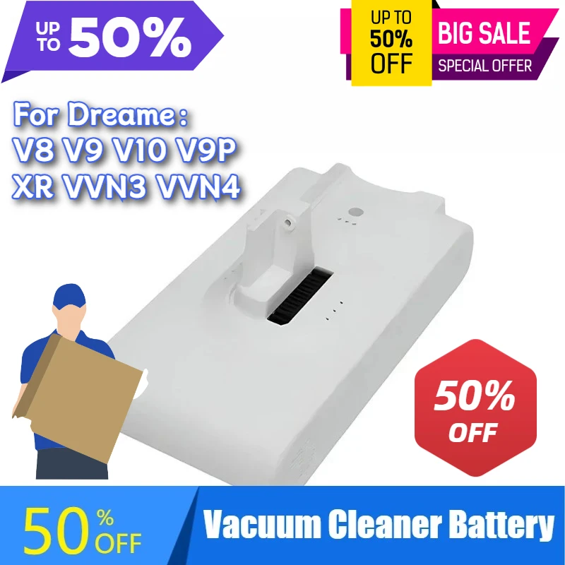 Литиевая батарея 2500-5000 мАч для Dreame V8 V9 V10 V9P XR VVN3 VVN4, запасные части для ручного беспроводного пылесоса, аккумулятор