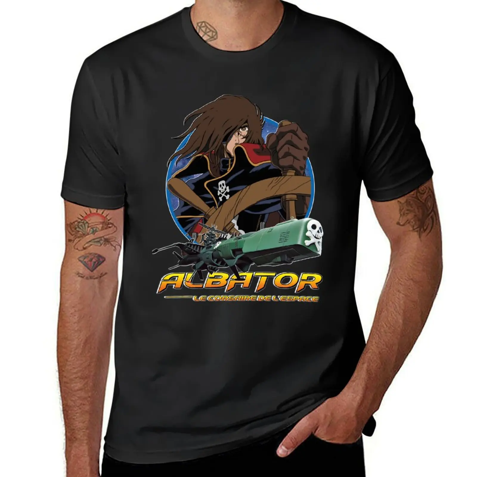 Albator (капитан Harlock) необходим. Футболка, заготовка, графика, мужская одежда