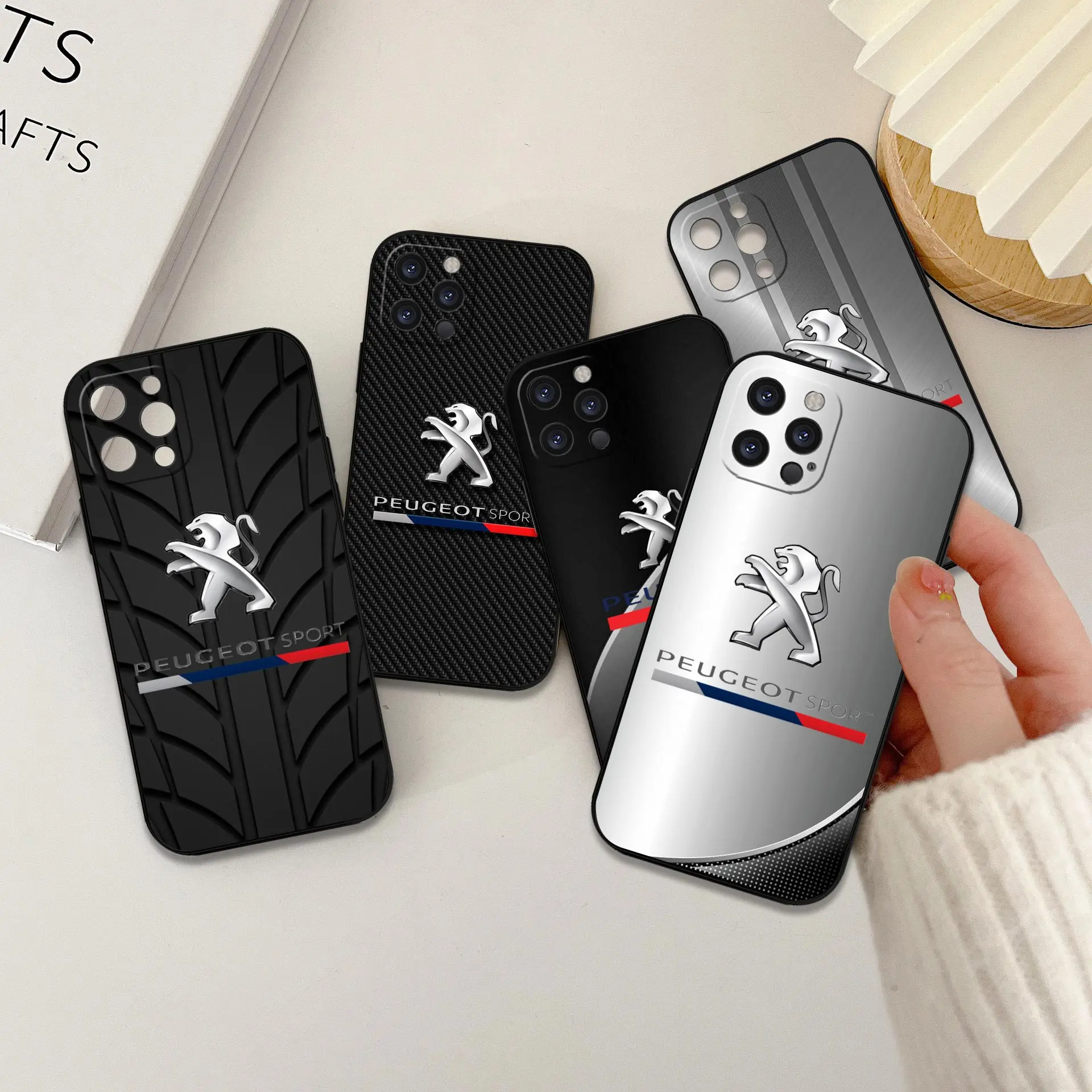 Чехол для телефона French Car P-Peugeot для iPhone 16, 15, 14, 13, 12, 11 Pro Max Plus Mini Funda для iPhone 15, 16 ProMax, 5G, черный мягкий чехол