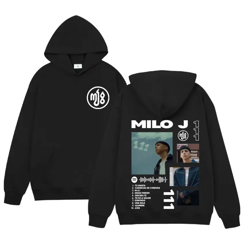 Толстовка с капюшоном в стиле поп-репер Milo J Nice Album Merch, мужские и женские толстовки в стиле панк, хип-хоп, повседневные толстовки в стиле Харадзюку большого размера с длинными рукавами для фанатов