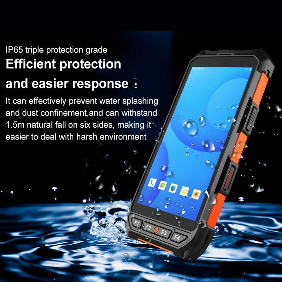 Фото Прочный Android PDA 1D 2D сканер штрих-кода QR-кода внутренний UHF RFID-считыватель мобильный 4G портативный терминал сбора данных №4