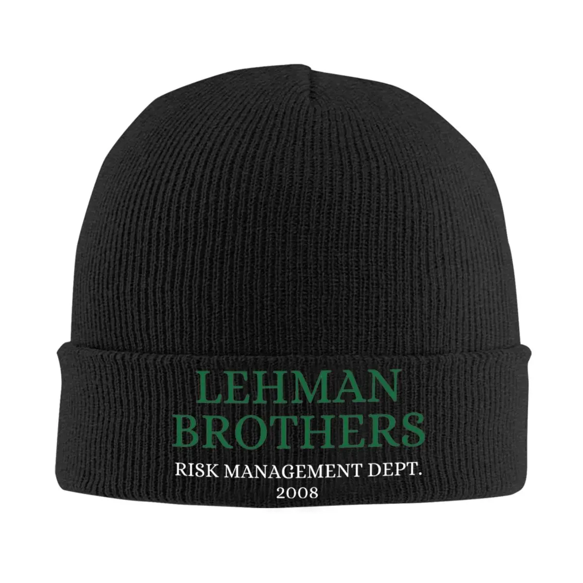 Мужская и женская вязаная шапка с манжетами Lehman Brothers, менеджмент риска, Dept 2008, зимние теплые вязаные шапки, шапки с капюшоном