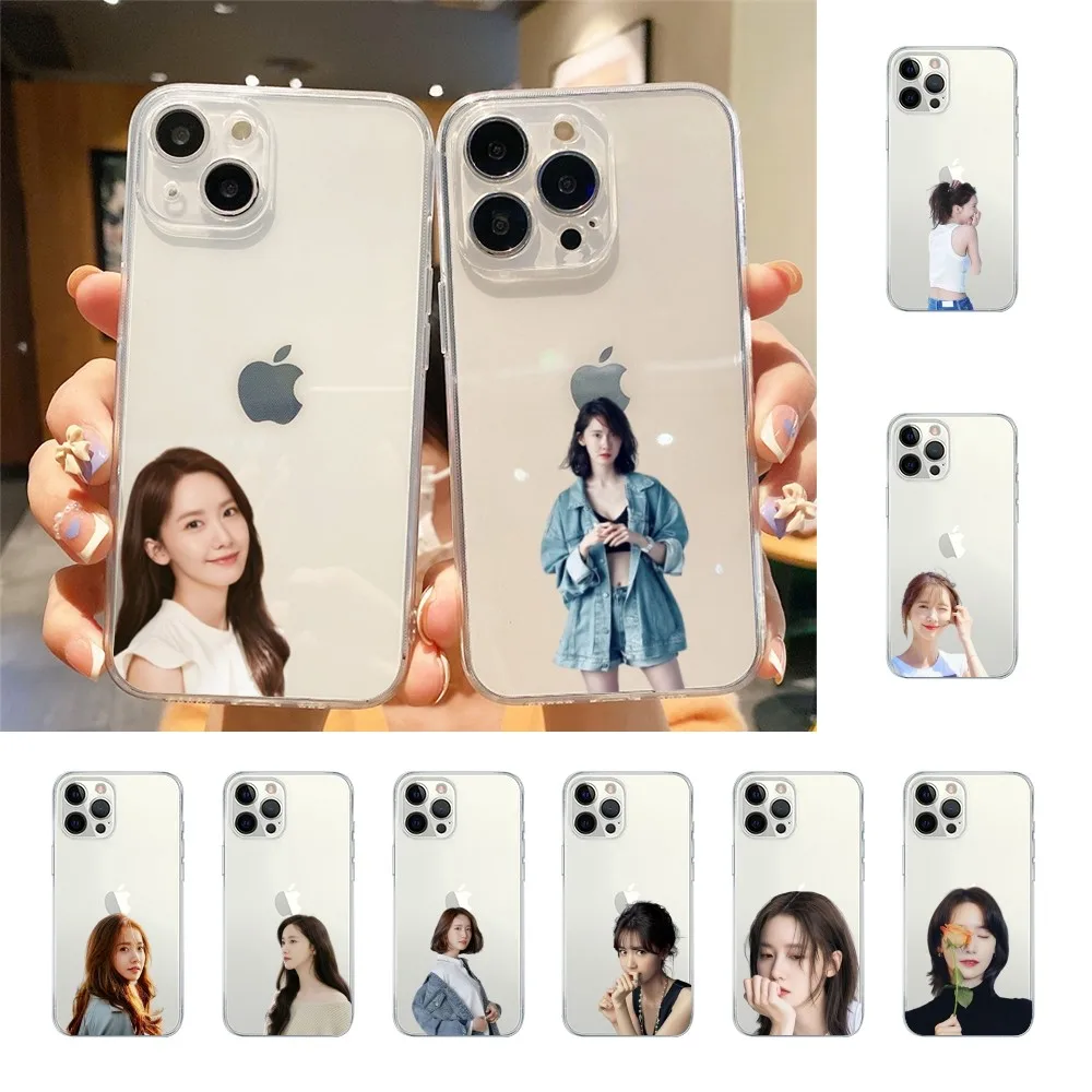 Чехол L-Lim Y-Yoona для телефона Iphone 15 11 13 14 Pro Max 7 8 Plus X Xr Xs Max Se2020 12mini, прозрачный чехол