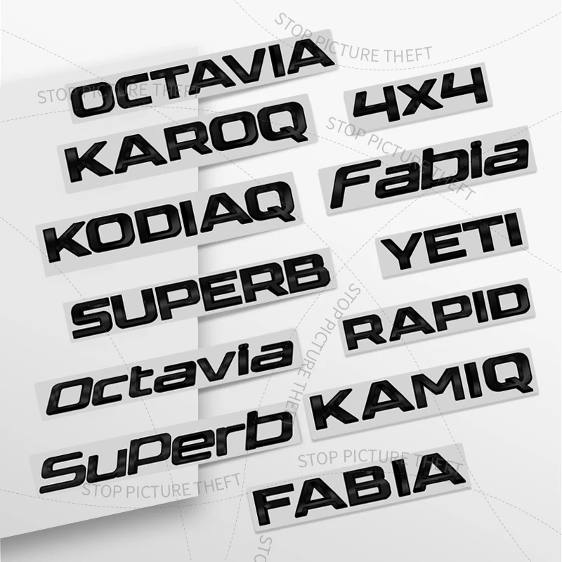 Металлическая 3d-наклейка на задний бампер Skoda Octavia Kodiaq Karoq Kamiq Yeti Rapid Fabia Superb 4x4, 1 шт.