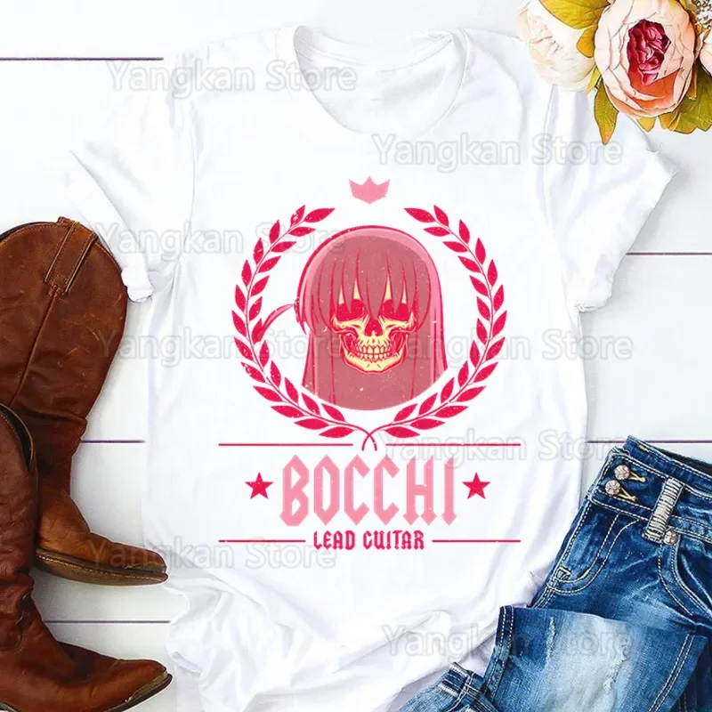 Фото Музыкальная группа аниме Bocchi The Rock Hitori BocchiЖенская футболка с графическим рисунком Милая женская футболка Женская футболка 90-х годов Футболка для девочек №4